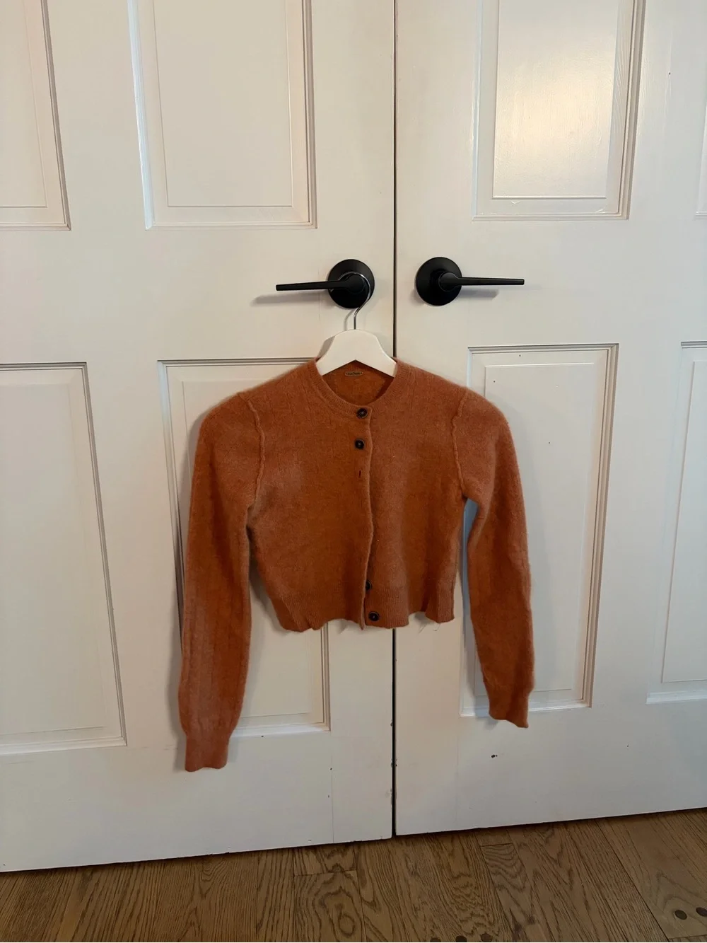 Free People Cropped Rust Cardigan Sweater ♻️🪩